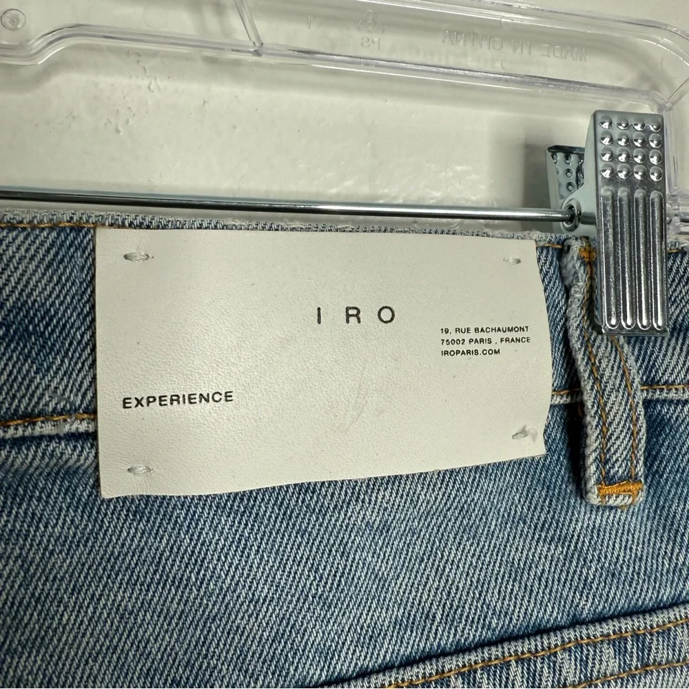 IRO Distressed Light Wash High‎ Waisted Jean Shorts Soft Denim Size 26 - Picture 5 of 10